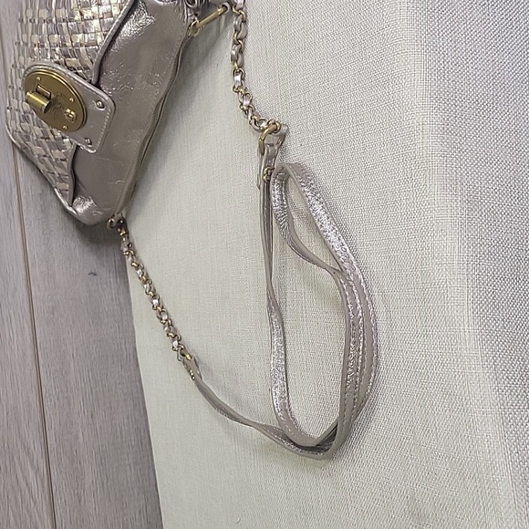 Elliott Lucca 3 way Demi Metallic Woven Leather Crossbody Shoulder Bag - Picture 7 of 15